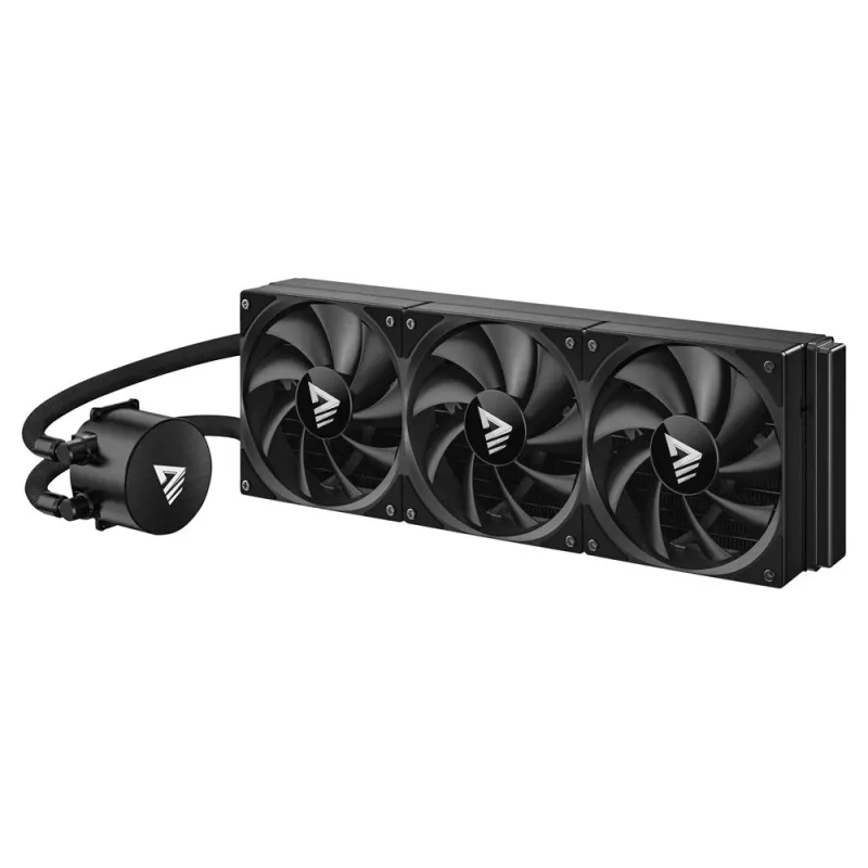 Vedelikjahutuse komplekt SAVIO NOX 360 mm (3×120 mm ventilaatorit, vasest alus, alumiiniumradiaator) Must, 600–1800 p/min