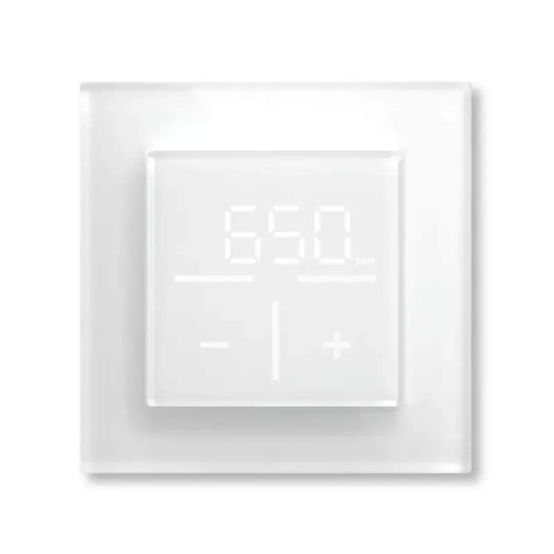 Klaasseina termostaat Homematic IP 161333A0 CO2-anduriga, digitaalne RF, 230 V, 54,5×54,5×29 mm