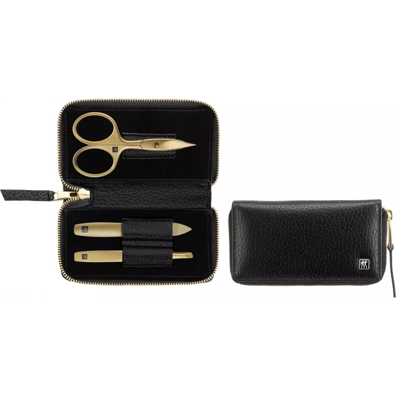 Maniküürikomplekt ZWILLING Twinox Gold Edition 97747-004-0 — 3-osaline mustas nahast ümbrises