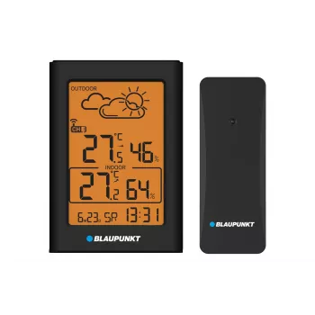Ilmajaam BLAUPUNKT WS15BK must — sise-/välistemperatuuri ja -niiskuse jälgimine