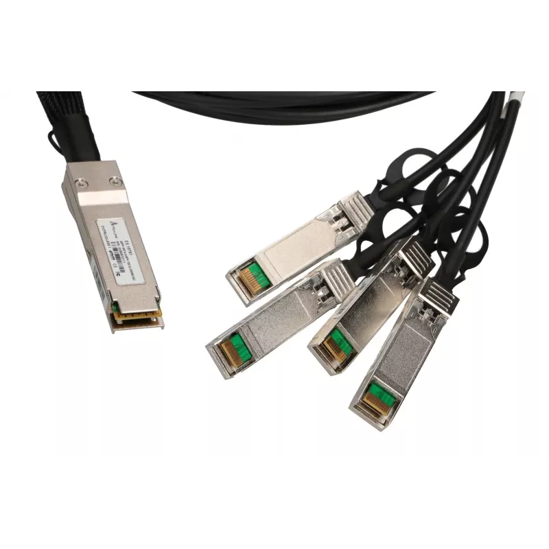 QSFP+ DAC kaabel Extralink 40Gbps kuni 4×10Gbps, 3 m, 30AWG, QSFP+ isane–isane