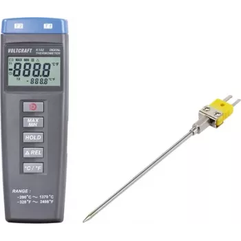VOLTCRAFT K102 + TP 203 temperatuuri mõõteriist -200 kuni +1370 °C sond tüüp K