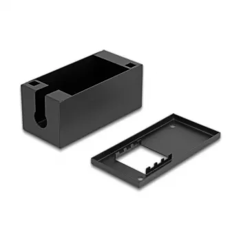 Jaotuskarp DELOCK Easy 45 moodulihoidik lauale või seinale paigaldamiseks, metallist, must, 2x22.5x45 mm või 1x45x45 mm