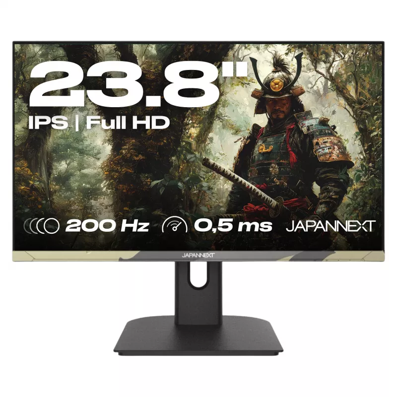 JAPANNEXT JN-IPS238FHD200F-HSP-CAMO arvutimonitor 61 cm (24 tolli) 1920 x 1080 pikslit Full HD LCD Must