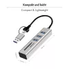 USB 3.0 jaotur USB-A, SD/microSD pesa, 2in1