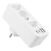 Toitepistikupesade jagaja MACLEAN MCE248 F/W — 3 vahelduvvoolu pistikupesa (1×16A, 2×6A) + 4×USB (2×A, 2×C PD 20W), EL-pistik, valge