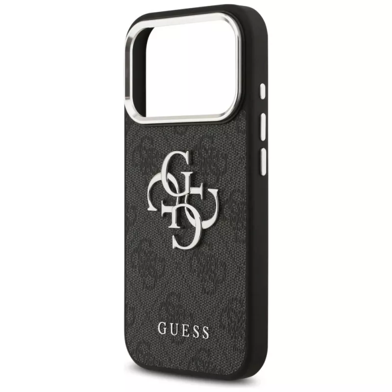GUESS | Hardcase 4G | Tagakaas | iPhone 17 Pro Max | Apple | Ökonahk/PC/Plastik/TPU | Must