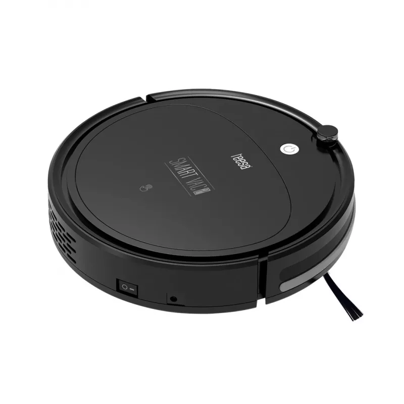 Robottolmuimeja TEESA Smart VAC 2 — ümmargune, must, 1000 Pa imemisvõimsus, 9,6 V / 2000 mAh liitiumaku, 0,2 L tolmumahuti, Wi‑Fi, automaatne tagasipöördumine