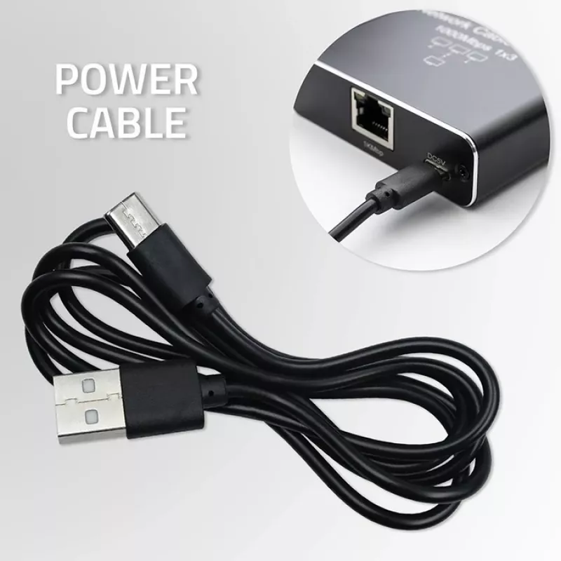 Ethernet mini switch QOLTEC 52293 1x4 RJ45, 1-in 4-out haldamata võrgujagur