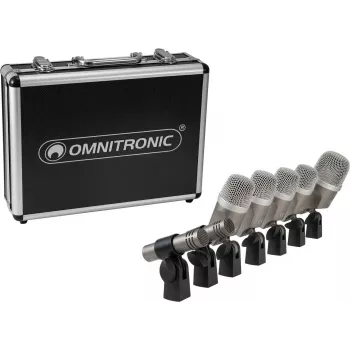 Trummimikrofoni komplekt Omnitronic MIC 77-7LMH MK2 — 7-osaline komplekt mitme mikrofoni trummisalvestuseks