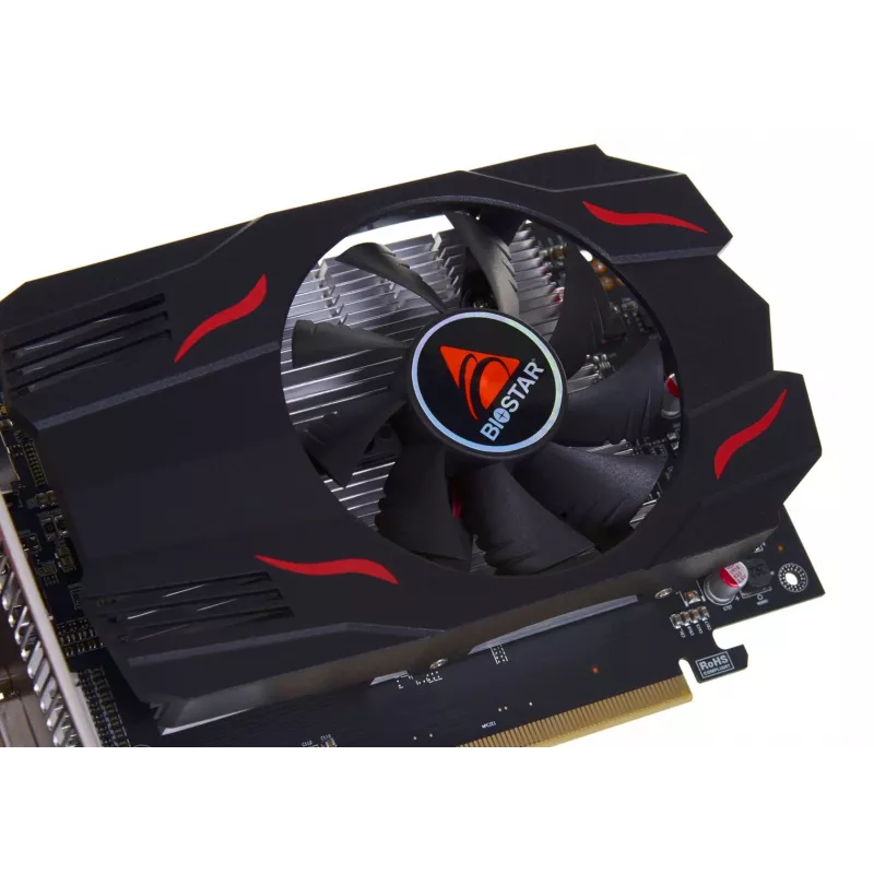 Graafikakaart BIOSTAR Radeon RX 550 4 GB GDDR5, 1100 MHz GPU, 6000 MHz mälu, 128-bit, PCIe 3.0, ühe ventilaatoriga