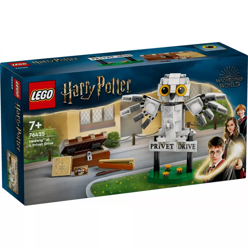 LEGO Harry Potter ehitatav Hedwig Privet Drive'i mudel 76425 — 337 elementi, 100 mm kõrgus, soovitatav alates 7. eluaastast