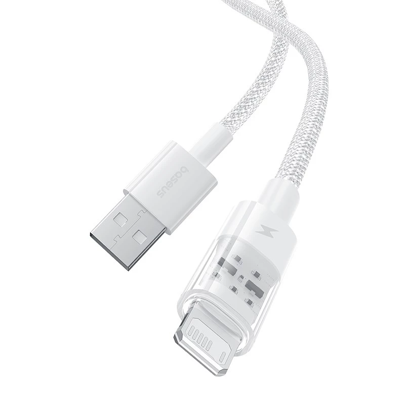Baseus Gem USB to IP 2.4A kiirlaadimiskaabel 2 m valge