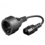 Microconnect PE130075 toitekaabel must 0,23 m C14 pistikupesa