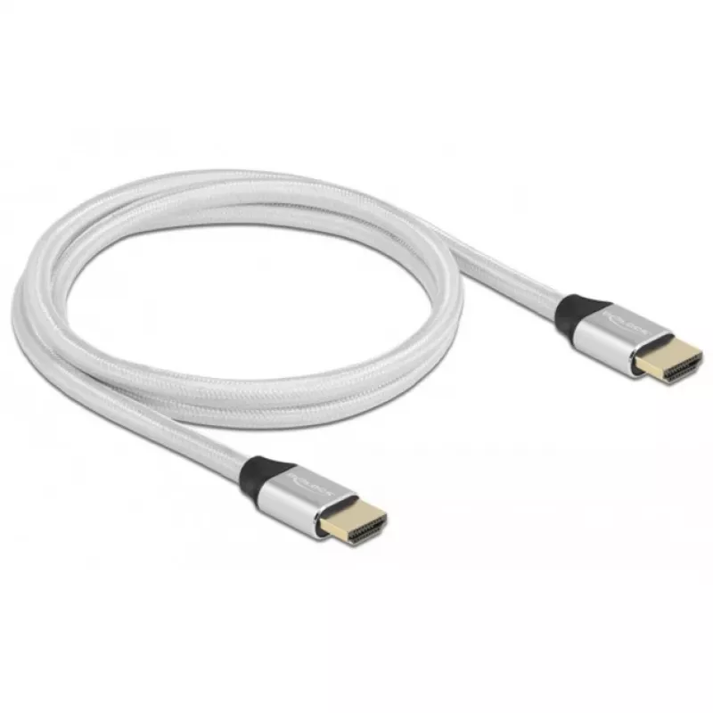 HDMI-kaabel DeLOCK ülikiire 48 Gbps 8K 60 Hz hõbedane 1 m