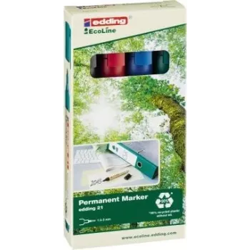 Püs marker Edding EcoLine 21 Must Sinine Roheline Punane 4 tk