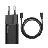 Baseus Super Si kiirlaadija 1C 20W koos USB-C kaabliga Lightningi jaoks 1m (must)