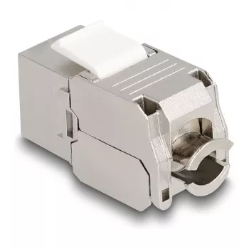 DeLOCK'i RJ45 pesa keystone-moodul LSA-le Cat.6A LED-iga, hõbevalge