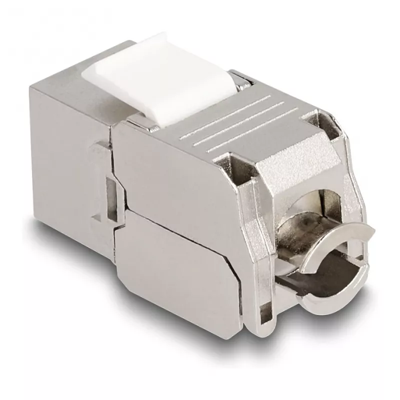 DeLOCK'i RJ45 pesa keystone-moodul LSA-le Cat.6A LED-iga, hõbevalge