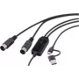 Renkforce RF-6439636 USB, MIDI adapter [2x DIN-pistik 5-kontaktiline - 1x USB-C®, USB-A] Must 2 m (RF-6439636)