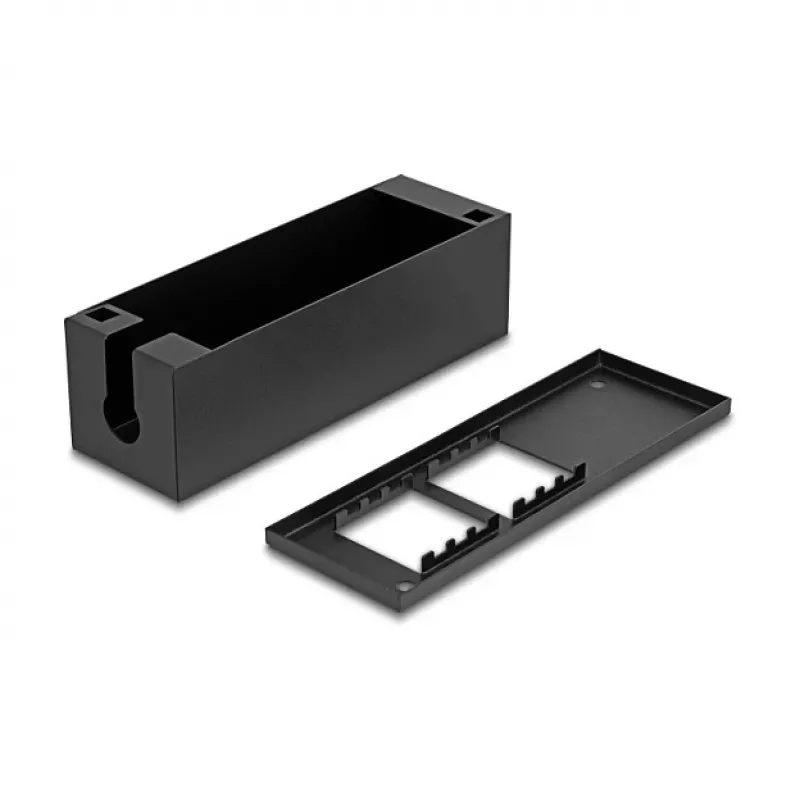 Jaotuskarp DeLOCK Easy 45 moodulihoidik laua- või seinakinnituseks, metall, must — 4×22,5×45 mm või 2×45×45 mm
