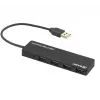 USB-jaotur Tellur Basic 4-pordiline USB 2.0 — must, 4x USB-A porti