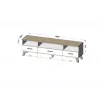 TV-alus Cama Meble LOTTA 180 cm — Wotan tammepuidust raam, matt must pealisplaat, 1800×400×530 mm
