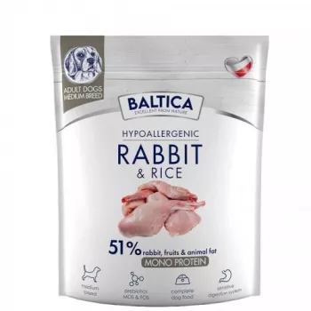 BALTICA Nutraceutic Hypoallergenic M Küülik riisiga - kuiv koeratoit - 1kg