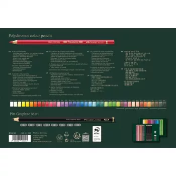 Õlipõhine pliiatsikomplekt Faber-Castell Polychromos & Pitt Graphite Matt 48 tk mitmevärviline