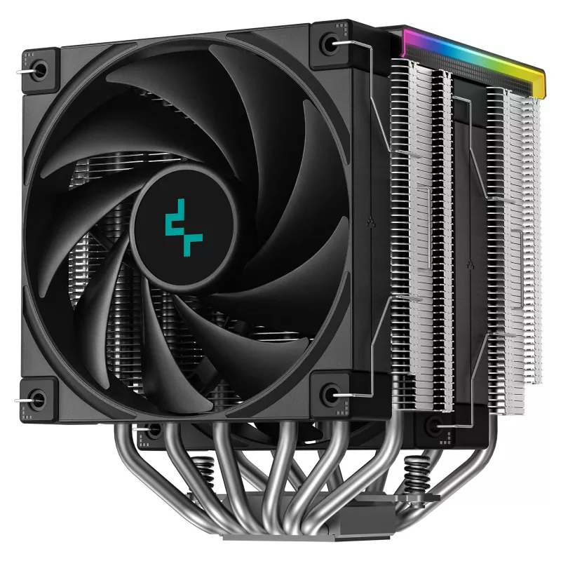 CPU õhujahuti DeepCool AK620 Digital SE, kahetorniline, 6x Ø6mm soojustoru, 2x 120mm PWM ventilaatorit, RGB, kõrgus 161 mm