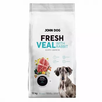 Kuiv koeratoit john dog Junior Fresh Veal with Rabbit 12 kg — kutsikavormel