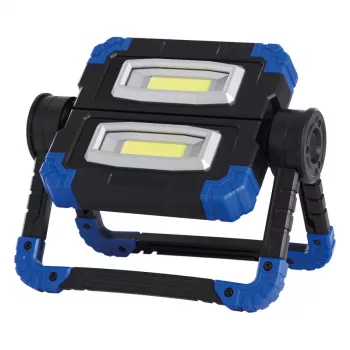 Töövalgusti RealPower 463617 prožektor, LED 10 W, 2 pirni, aku AA, IPX2, must