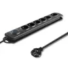 Pingekaitse Qoltec 50112 Must 6 vahelduvvoolu pistikupesa 230V 3m