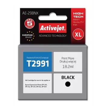 Activejet AE-29BNX tindikassett (asendus Epson 29XL T2991; Supreme; 18 ml; must)