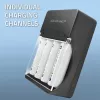 Akulaadija QOLTEC 50653 Ni‑MH AAA (R03) ja AA (R6) akudele, 220–240 V sisend, 1,2 V väljund
