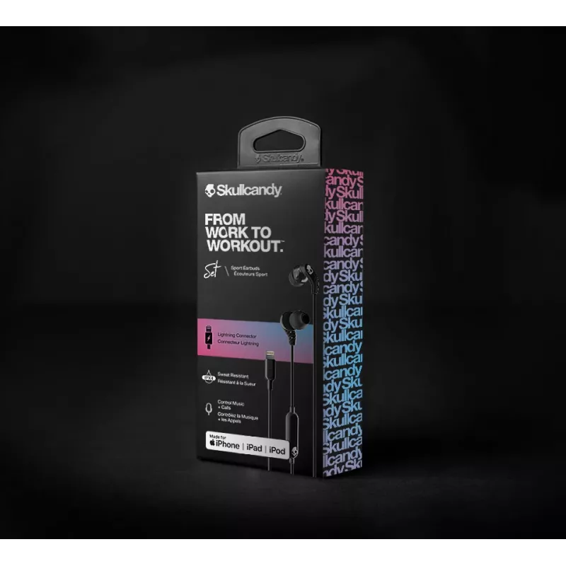 Skullcandy | Sport Earbuds | Komplekt | Kõrvasisesed | Mikrofon | Mürasummutus | Must