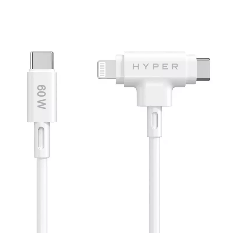 HYPER HyperJuice USB-kaabel USB 2.0 1.5 m USB C USB C/Lightning Valge