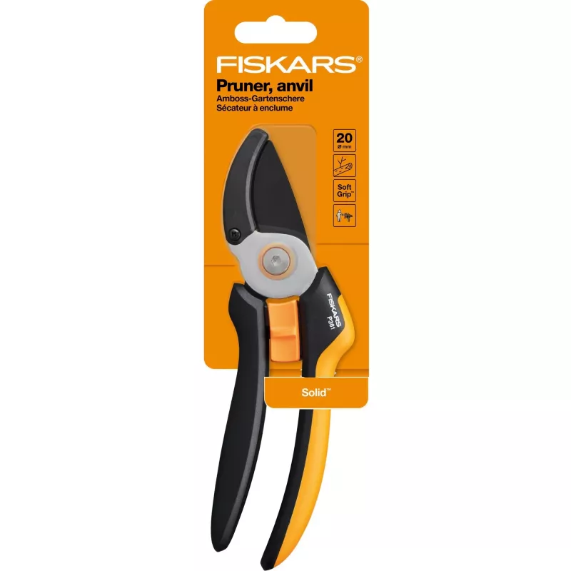 Fiskars Solid L P361 oksakäärid alasi jaoks Must, Oranž