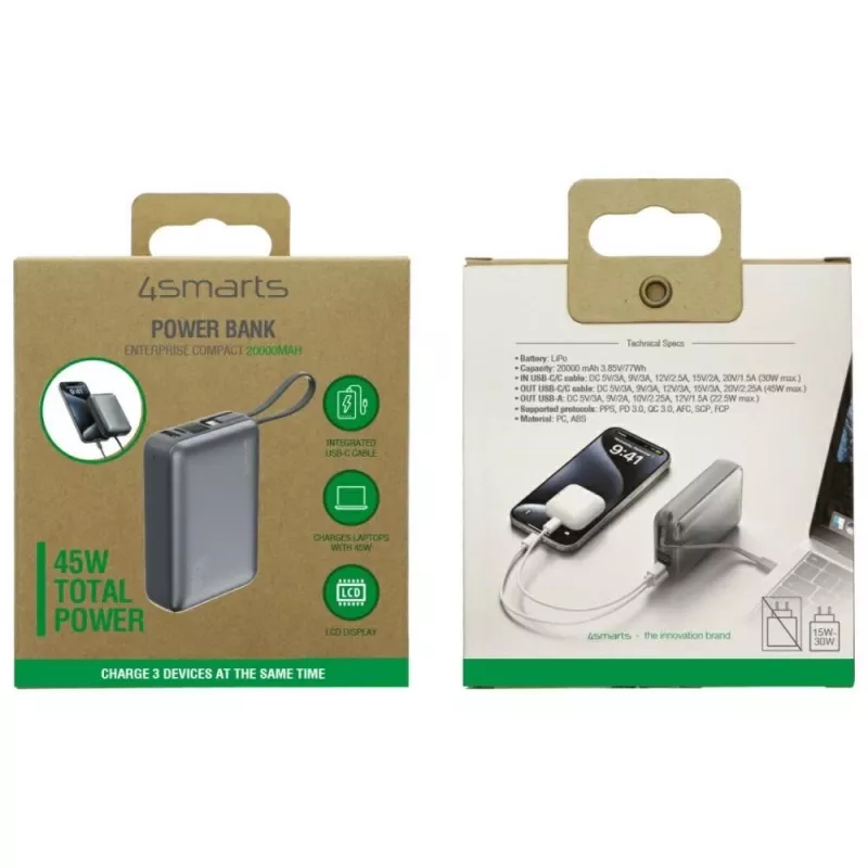 Kaasaskantav akupank 4smarts 541409 20000 mAh