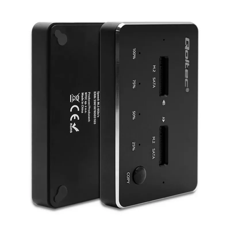 Qoltec 50310 Drive dokkimisjaam 2x SSD M.2 SATA NGFF USB Type C