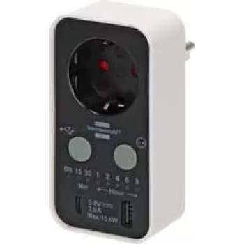 Digitaalne taimer Brennenstuhl 1506180 — programmeeritav pistiku taimer, max koormus 3000 W, IP20