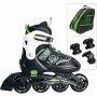 Inline skates Muuwmi 682 adjustable size 33–36 roheline/Must with protector set