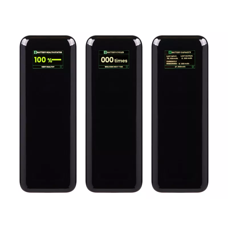 Power bank BLOW AIR99.9 27000mAh PD 140W LCD — 2× USB‑C, 1× USB‑A, 27000 mAh, 140 W kokku