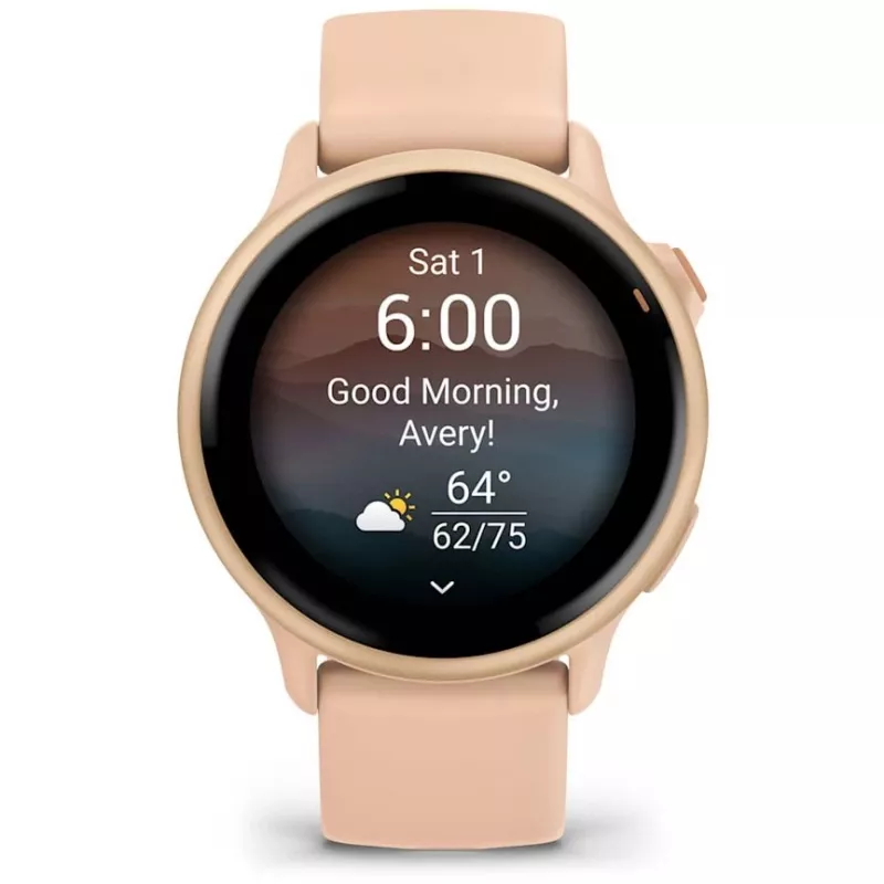 Garmin vívoactive 6 3.05 cm (1.2) AMOLED 42 mm Digitaalne 390 x 390 pikslit Puuteekraan Roosa Wi-Fi GPS (satelliit)