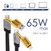 Akyga AK-USB-57 4-in-1 punutud kaabel USB-A/USB-C – USB-C/Lightning, USB 2.0, 65 W, 1 m, hall