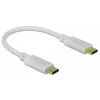 Delock - USB-C / toitekaabel - 24-kontaktiline USB-C (M) kuni 24-kontaktiline USB-C (M) - 5 A - 15cm - USB-toiteallikas (100 W), toetab Power Delivery 2,0 - Valge (85357)