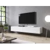 TV-alus cama meble SLIDE 200 — 2000×400×300 mm, valge läikiv MDF pealispind, valge raam