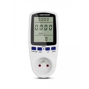 Voolutarbimismõõtur ESPERANZA ELA103 LCD-ekraaniga — 16 A, 3680 W, 230 V, 50–60 Hz
