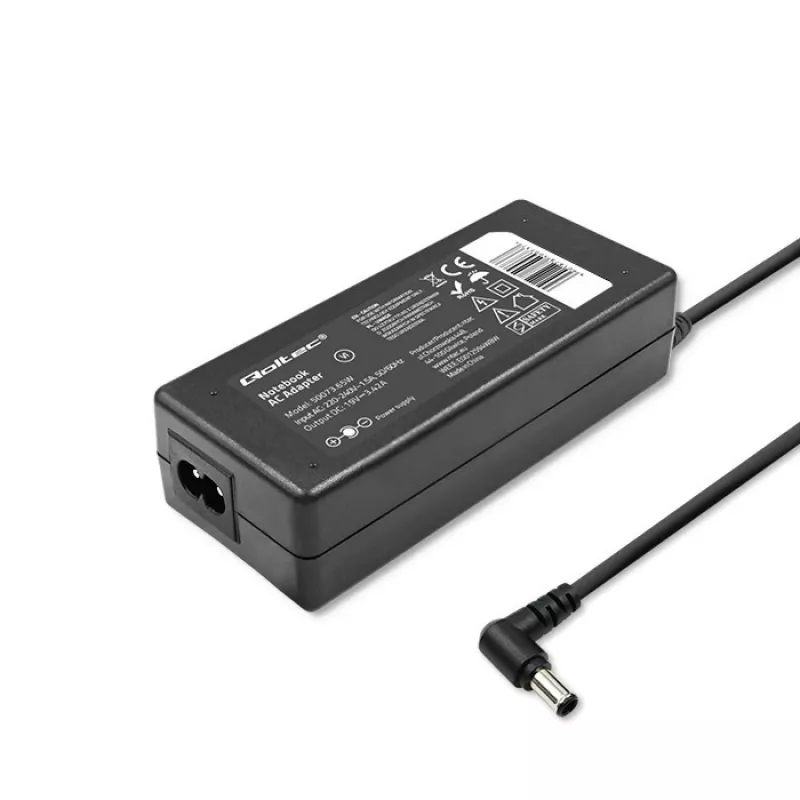 sülearvuti toiteadapter Qoltec Toshiba 65W 3.42A 19V 5.5x2.5 50073.65W
