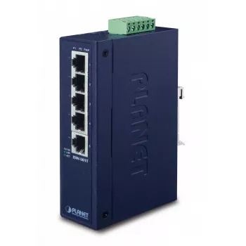 PLANET ISW-501T - Switch - 5 x 10/100 - DIN-liistule kinnitatav, seinale kinnitatav